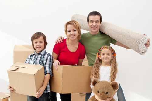 Packing and handling office furniture during a Bow move