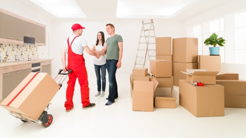 Moving van outside a Bow property for a local relocation
