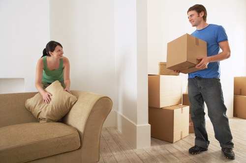 Packing boxes and furniture for a Bow relocation